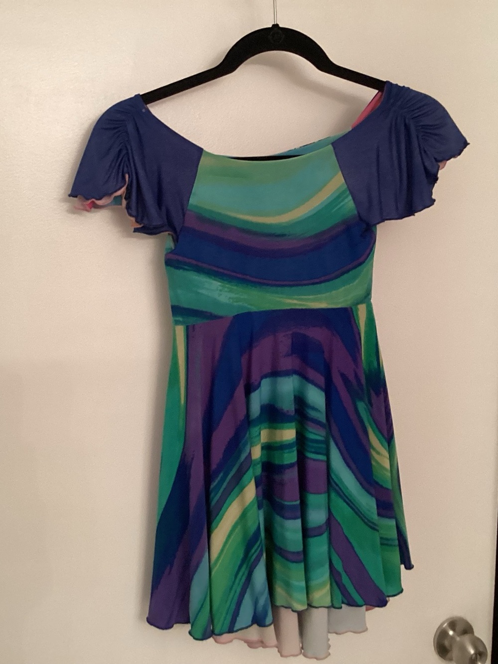 Twirly 4 Way Wear Vibrant Multi-Color Fit & Flare Dress - Blue, Green, Purple